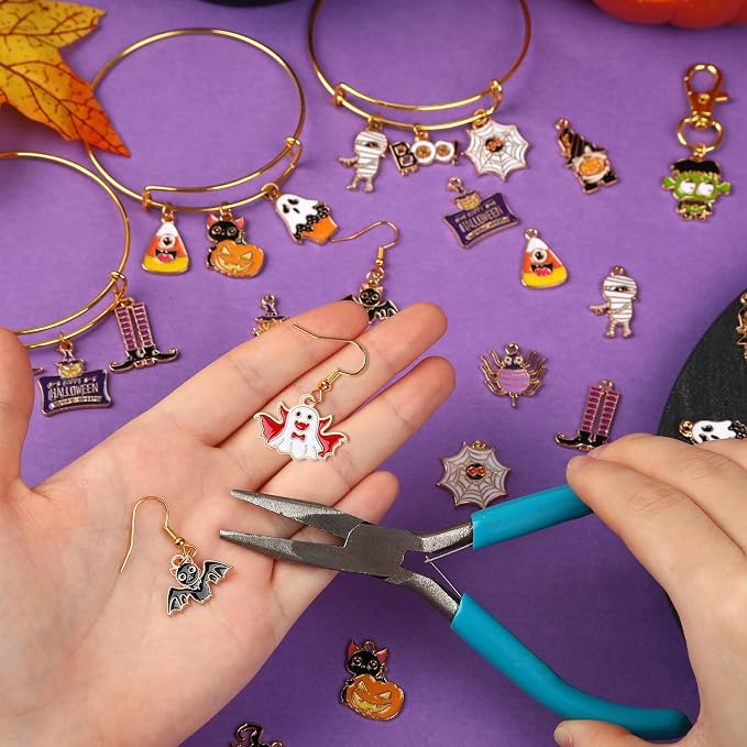 MARFOREVER 40 Pcs/20 Pairs Halloween Charms, Enamel Halloween Charms Bulk - Image 4