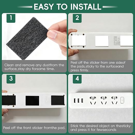 56Pcs Heavy Duty Double Sided Adhesive Pads, 3mm Thick Black Foam Mounting Tape - Image 3