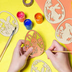 36PCS Wooden Easter Ornaments to Paint, 6 Styles DIY Blank Unfinished Wood Egg - Image 3
