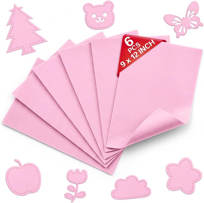 Baby Pink Soft Felt Sheets for Crafts, 1.6mm Thick, Kids' Crafts, DIY Projects by Grainear