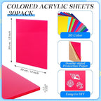 Geetery 30 Pack Colored Acrylic Sheets 1/8" Thick - Image 2