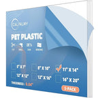 CALPALMY 5-Pack 11x14 Clear PET Plastic Sheets, 0.04" Thick Flexible by CalPalmy