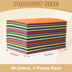 120PCS, 1mm Stiff Felt Fabric Sheets, 40 Assorted Colors, Felt Sheets - Image 2