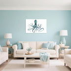 Blue Octopus Canvas Wall Art by Edward Selkirk Coastal Wall Decor Nautical - Image 4