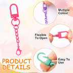 16 Pcs Metal Keychain Clip, Colorful Swivel Snap Hook - Image 3