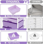 SYKIARIOL Utility Cart with 5 Drawers, Storage Drawer Cart with Wooden Tabletop - Image 5
