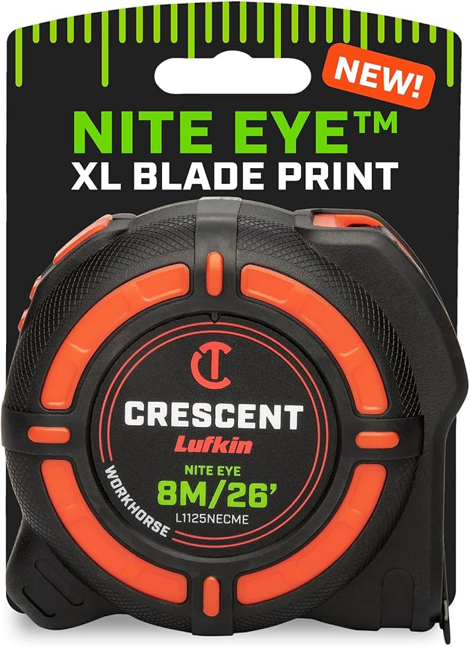 Crescent Lufkin 8 Meter / 25 Ft. WORKHORSE NITE EYE Tape Measure | L1125NECME by Unknown