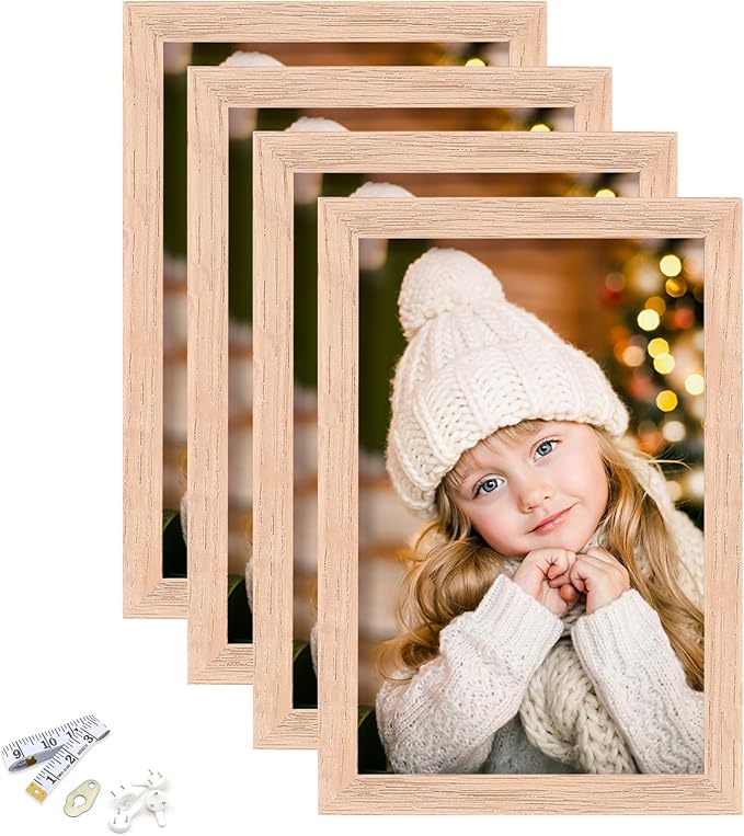 ATOBART 4x6 Picture Frame, OAK Wood Photo Frame by ATOBART