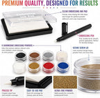 Embossing Kit, Embossing Ink Pad, 8X 10ml Embossing Powders - Image 6