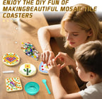 Wulqiiy 8 Sets DIY Mosaic Coaster Kit – Mixed Color Glass Mosaic Tiles - Image 7