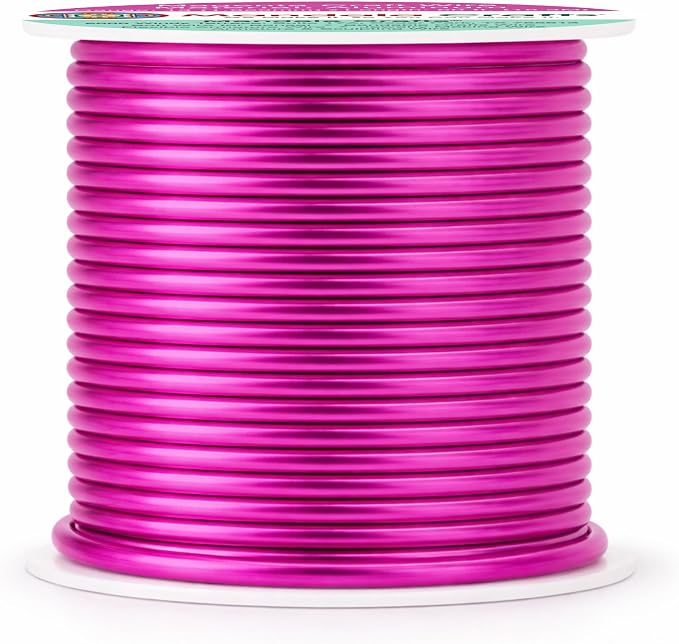 Mandala Crafts 13 Gauge Magenta Anodized Aluminum Craft Wire, 60 FT | Colored - Image 2