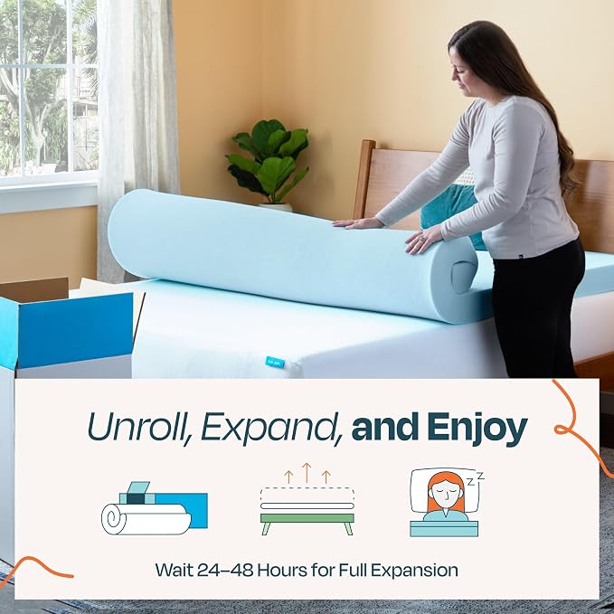 Linenspa Memory Foam Mattress Topper, California King Size - Image 4