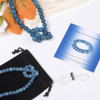 10mm Matte Blue Frosted Agate Bead, 15-Inch Matte Round Loose Stone Beads - Image 2
