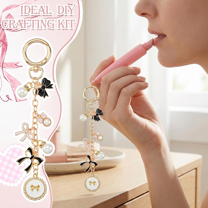 VioraWhite 457 Pcs Butterfly Charms Lip Gloss Keychain Making Kit, DIY Craft - Image 6