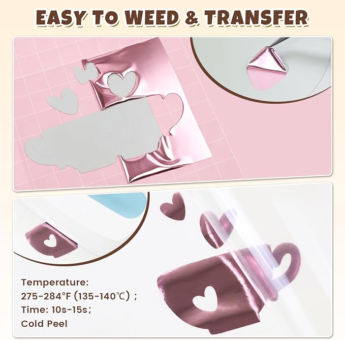 Rose Gold Metallic Foil Iron On Vinyl Roll - Image 2