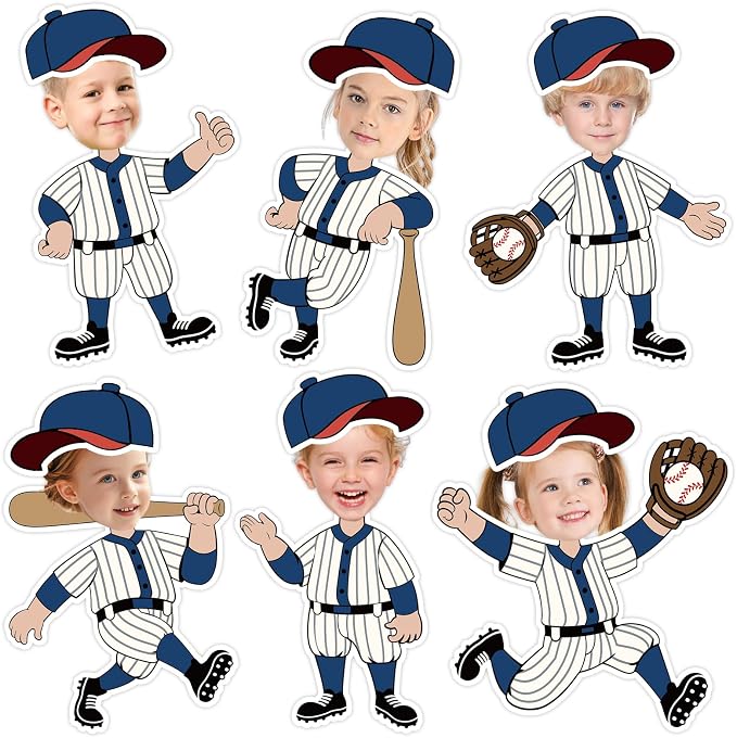 54Pcs Baseball Cutouts Bulletin Boards Decorations, Cartoon Baseball Player DIY by PAIVSUN