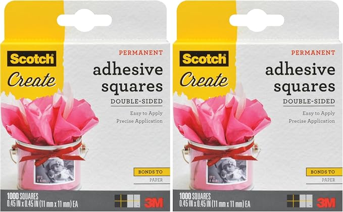 Scotch Adhesive Squares, Permanent Double-Sided Tape Squares by Unknown