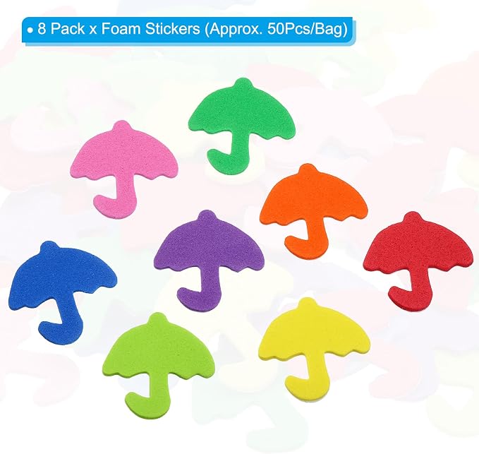PATIKIL Foam Stickers, 8 Pack 384Pcs EVA Self Adhesive Foam Shape Sticker Craft - Image 2