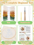 Punch Needle Kit Adults Beginner- Step-by-Step Guide & Video, Including Punch - Image 2