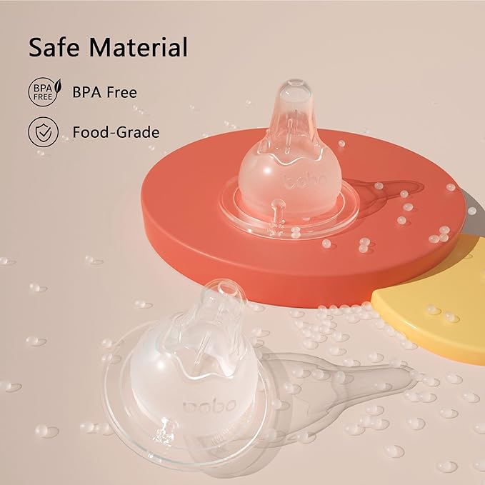 YOHKOH Natural Glass Baby Bottle with Natural Response Nipple, Newborn Anti-Colic Baby Bottles, Wide Neck Mushroom Cap Baby Bottle, Clear (8.8ounce (Pack of 2), Yellow2)