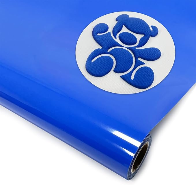 DUEUIOE Blue Puff Vinyl Heat Transfer 12Inch x 6Ft, Puff Htv by Unknown
