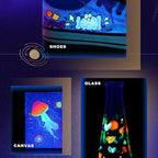 Artecho Orange Glow in the Dark Acrylic Paint 500ml / 17oz Large Bottle | Semi - Image 5