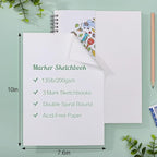 3 Pack Marker Paper Pad, 7.6×10in Double Sided Bleedproof Sketch Pad, - Image 3