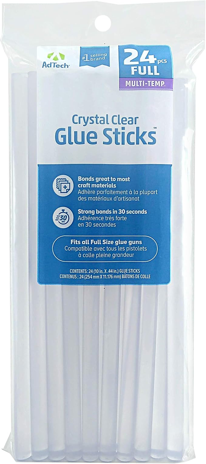 AdTech Hot Glue Sticks 10" Full Size, 24 Sticks by AdhesiveTechnologies