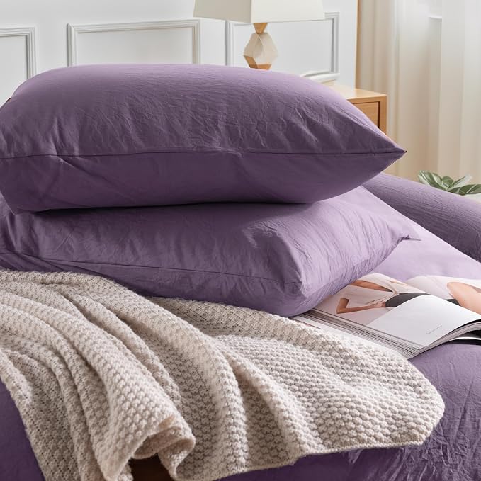 NEXHOME PRO King Duvet Cover Set, 100% Washed Cotton - Image 5