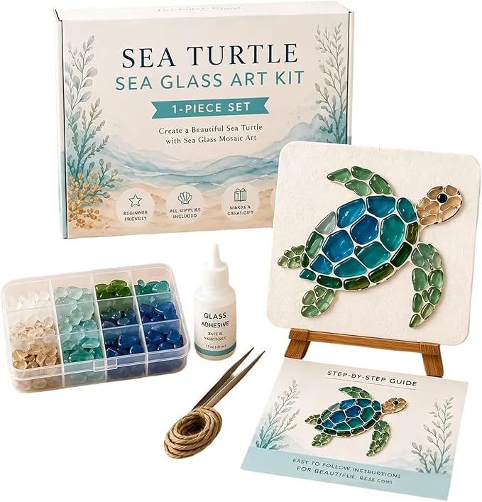 DIY Sea Glass Mosaic Art Kit-Ocean Themed Craft Kit by Unknown