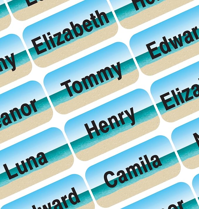 Personalized Name Labels for Kids – 60 Waterproof Peel-and-Stick Labels for by GILBIN