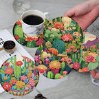 ijbnhd 8 Pcs Cactus Diamond Art Coasters Kit Diamond Painting Coasters | Cactus - Image 5