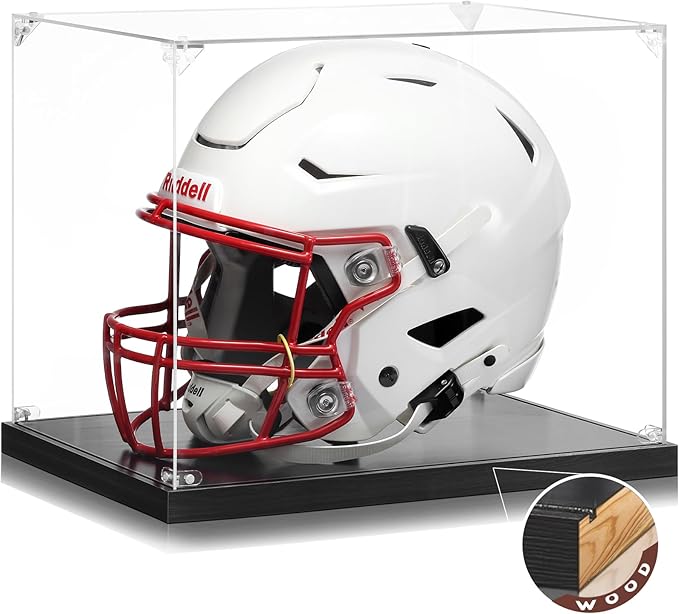 JupDec Football Helmet Display Case, Full Size Acrylic Baseball Motorcycle by JupDec