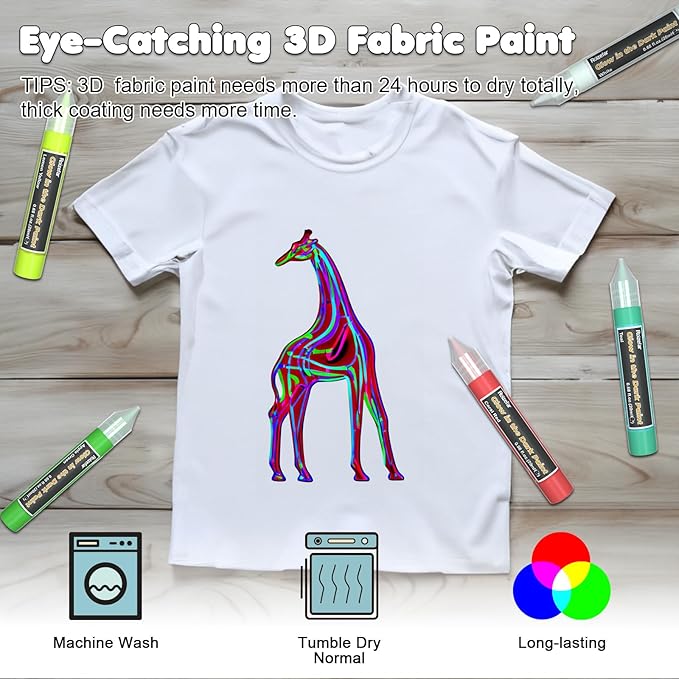 Roizefar Glow in the Dark Paint, 21 Colors 3D Permanent Acrylic Fabric Paints - Image 4