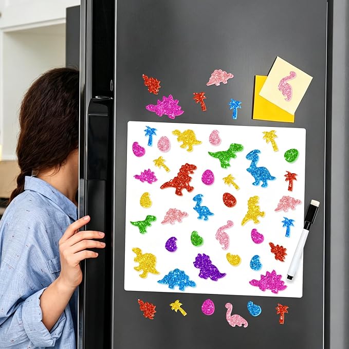 681 Pcs Glitter Foam Stickers, Dinosaur Shapes Stickers, 7 Sheets Colorful 3D - Image 5