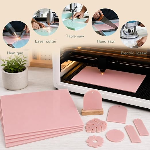 Macaron Pastel Cast Acrylic Sheets 12x12 1/8" | Dual finish matte & glossy cast - Image 3