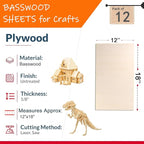 Yaliuliu 12 Pack Basswood Sheets 12"x18"x1/8" - Image 2