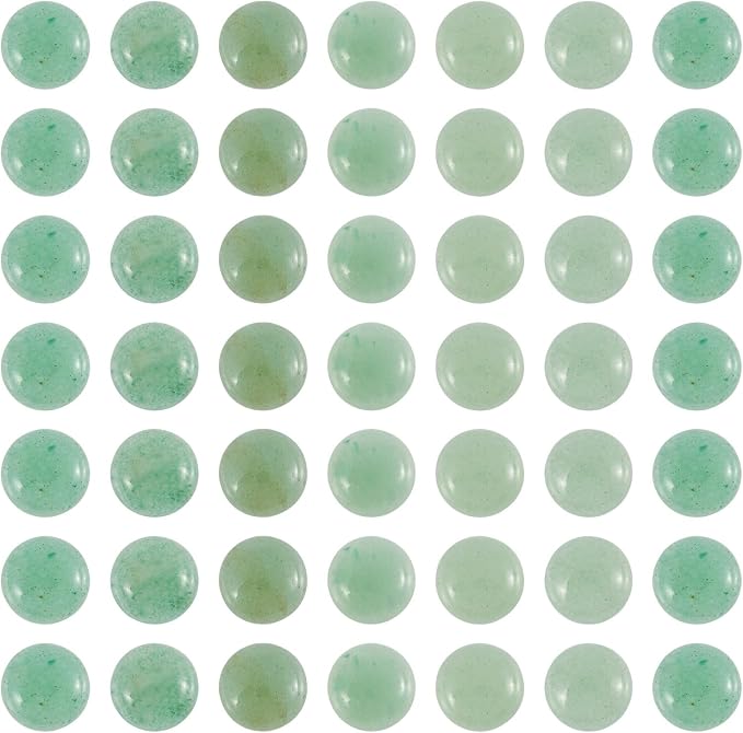 FASHEWELRY 50Pcs Natural Green Aventurine Cabochons Flat Back Gemstone by FASHEWELRY