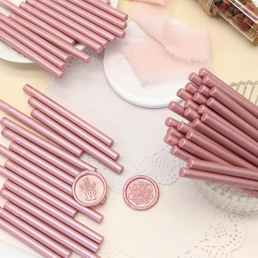 60pcs Wax Seal Sticks, Rose Gold Sealing Wax Sticks, HOSEALING Glue Gun Wax - Image 2