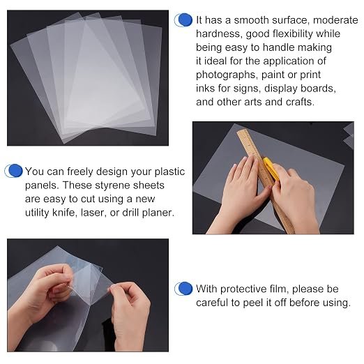 AHANDMAKER 20 Pcs Clear PVC Flexible Plastic Board Sheet, 8.25 x 11.75 inch - Image 4