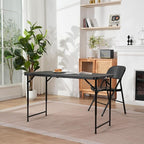 4ft Folding Table with Adjustable Height, 2-Level Foldable Table with HDPE Top - Image 2