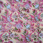 E-Tailor® Indian Ethnic 100% Cotton Voile Running Hand Block Print Natural - Image 2