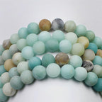 MJDCB Natural Matte Amazonite Round Loose Beads - Image 6