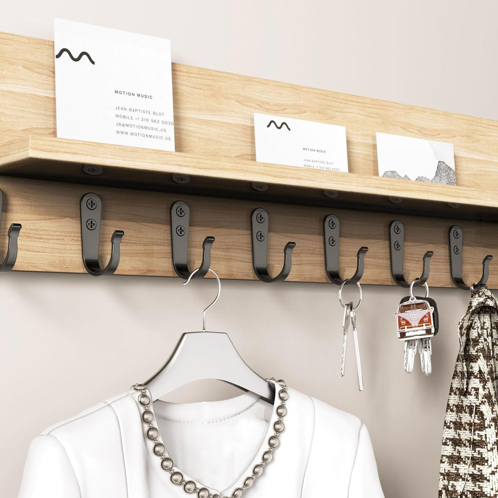 20PCS Heavy Duty Metal Coat Hooks for Wall, Single Prong Hanging Hooks with 40 Screws for Towels, Backpacks, Hats & Dog Leashes