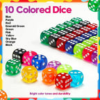 50 Pieces Dice Set, 14mm 6 Sided Colored Dice - Image 4