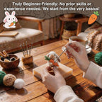 DIY Needle Felting Kit Cute Brown Lop-Eared Bunny Holding Carrot – Needle - Image 5