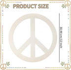 12 Pcs 12 Inches Wood Peace Cutouts Unfinished Round Wood Peace Sign Decor - Image 2