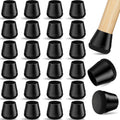 24 PCS Silicone & Felt Chair Leg Floor Protectors for Hardwood Floors - Furniture Pads, Chair Leg Covers/Cups - No Noise & Scratch-Proof - Round M (Fits 1"-1 3/16" / 24-30mm), Black