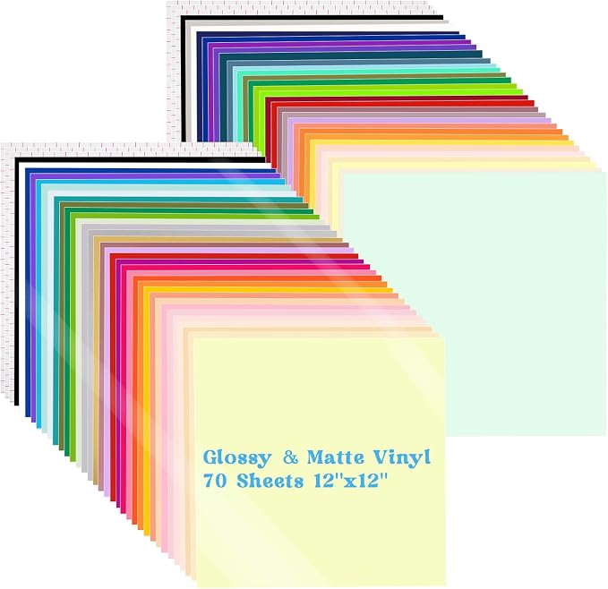 VINYL FROG Permanent Adhesive Vinyl Bundle 70 Pack Adhesive Vinyl Sheets - Image 9
