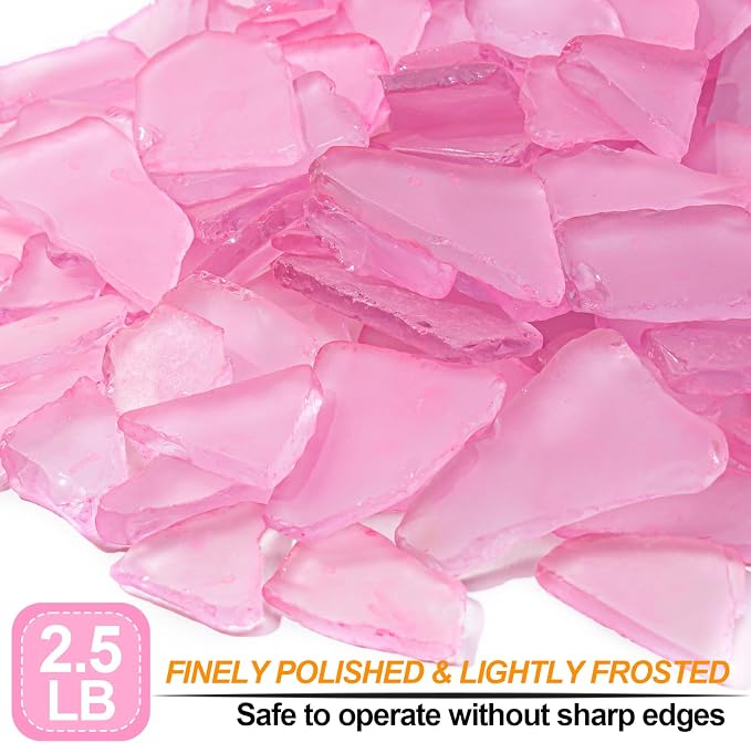 Keedolla Tumbled Sea Glass for Crafts - 40 OZ Flat Frosted Seaglass Pieces for - Image 2